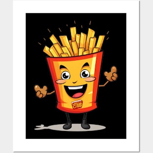 kawaii french fries T-Shirt cute potatofood Posters and Art